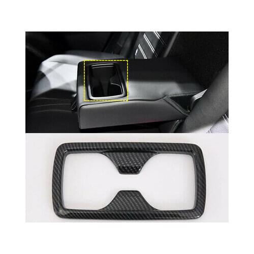 Carbon Fiber Look Inner Rear Water Cup Holder Cover Trim For Toyota RAV4 19 - 20