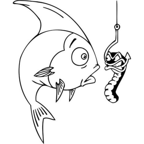 Dawasaru Fishing Club Fish Car Stickers Funny Waterproof Decals Motorcycles Boat Laptop Truck Auto Decoration PVC,15cm*12cm