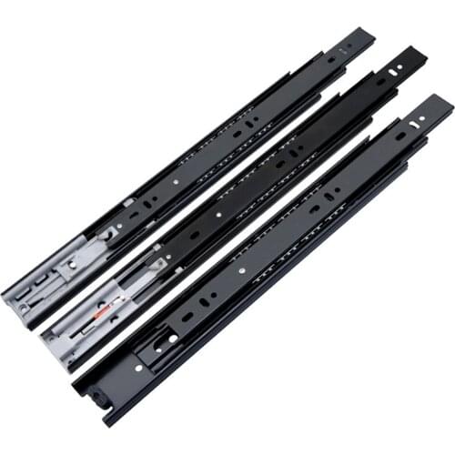 4512 Drawer Track Three-Section Thickening Shock Absorption Rebound Buffer Wardrobe Rail Cabinet Slide Rail (1 Pair 2 Only)