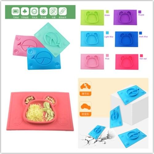 New Baby bumkins Silicone Plate dividers mould Kids Bowl Plates panda Cartoon Baby Feeding Silicone Bowl Dishes Kids Tableware