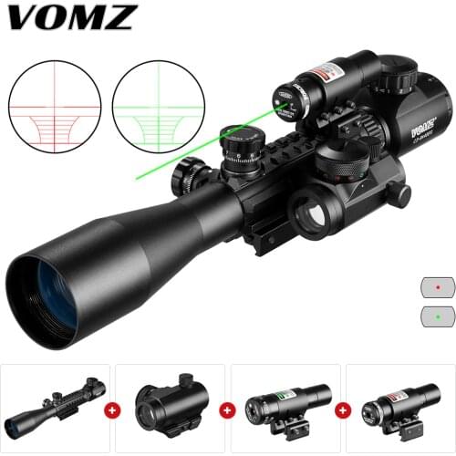 VOMZ 3-9X40 Scope Laser Combination Rangefinder Reticle Hunting Rifle Crossbow Mil Dot Reticle Riflescope Tactical Optical Sight