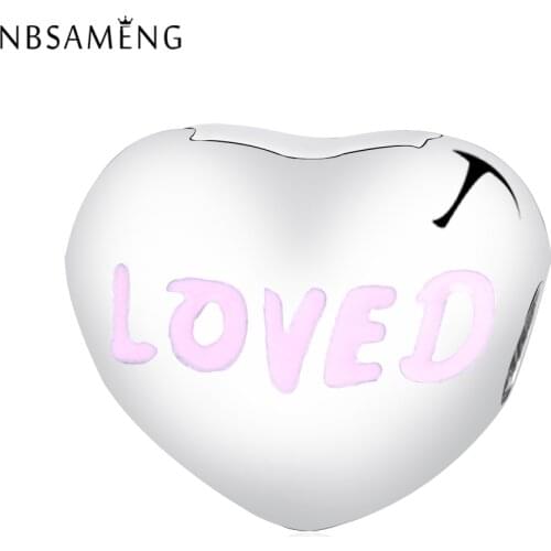 Original 925 Sterling Silver Beads Loved Heart Clip Charms Fit Bracelet & Bangle Charm Women Beads For Jewelry Making
