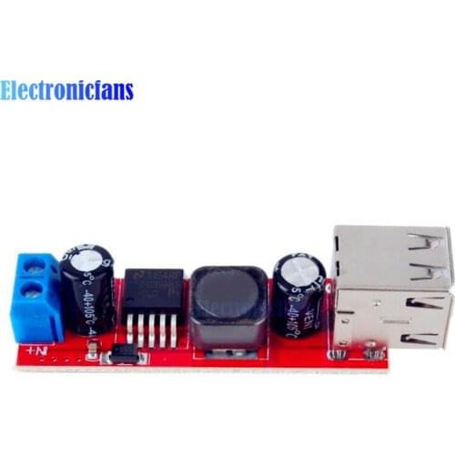 Diymore LM2596 Dual Two USB DC 6V-40V To 5V 3A Double USB Charge DC-DC Step Down Converter Module For Vehicle Car Charger
