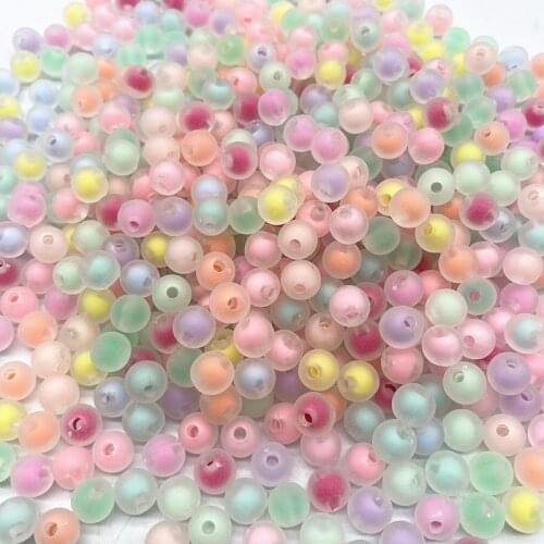 New 8mm.10mm 12mm Transparent Inner Color Acrylic Beads Loose Spacer Beads for Jewelry Makeing DIY Clothing Accessories