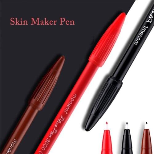 Black Red Brown Marker Pen Microblading Permanent Makeup Tattoo Supplies Surgical Skin Marker Pen for Eyebrow Scribe Tool