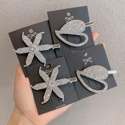 Hairpin Love Flower Side Clip Elegant Girl Fashion Trend Luxury Temperament Banquet Party Birthday Darting Gift Accessories