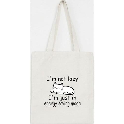 Letter Tote Students Women Canvas Bag Simple Cotton Cloth Fabric Casual School Shopper Messenger Bags Foldable Soft Shoulder Bag