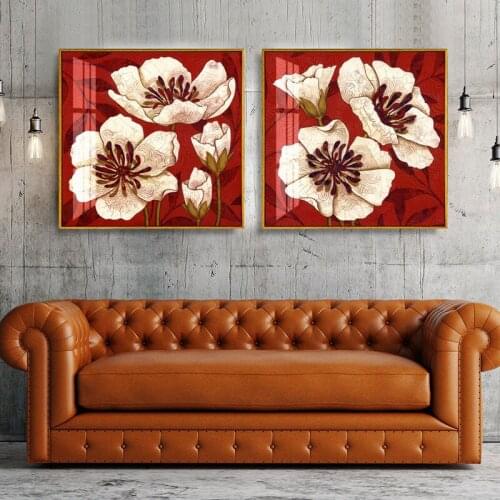 Vintage Flower Canvas Painting European Pastoral Home Decoration Wall Art Picture Nordic Minimalist Water Poster and Prints