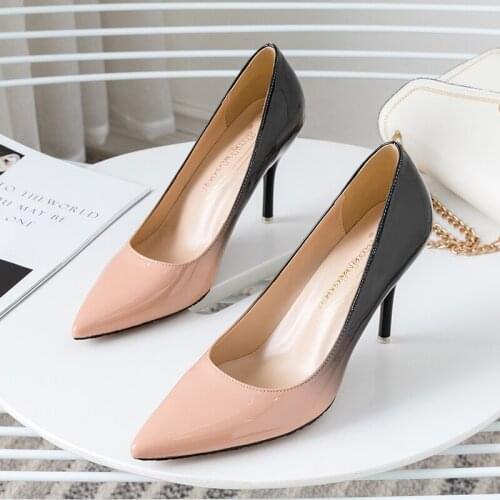 2020 New Arrival Spring And Autumn Fashion Pointed Toe Thin Heeled Shoes High Heel Womens Party Dress shoes Shallow Pumps