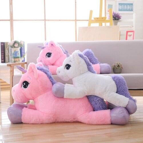 1PC 80CM Cute Unicorn Plush Toy Soft Stuffed Cartoon Unicorn Dolls Animal Horse High Quality Gift for Children