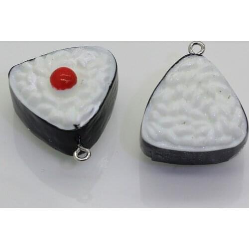 10/20pcs Kawaii Resin 3D Rice Sushi Miniature Japanese Food Charms Pendant For DIY Craft Decoration