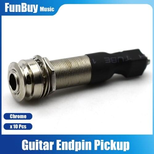 10pcs /lot Silver Passive Guitar Piezo Pickup Under Saddle Output End Pin Jack