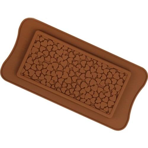 100pcs Silicone Chocolate Bar Mold Love Heart Food Grade Silicone Non-stick Baking For Chocolate Candy Cake Decoration