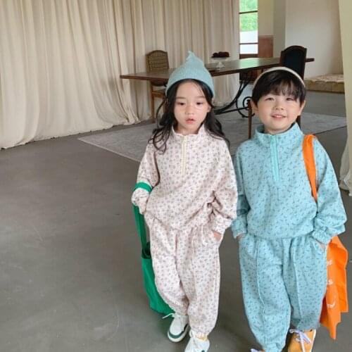 Girls Suits Sweatshirts +Pants 2Pcs/Sets 2021 Floral Thicken Winter Autumn Warm Kids Toddler Kids Cotton Sport Sets Formal Child