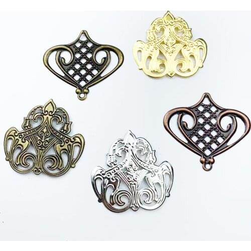 20Pcs Filigree Flower Wraps Metal Crafts Gift Decoration DIY Findings Connectors