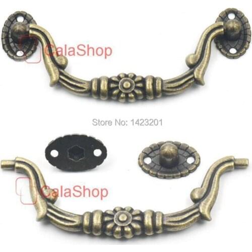 5 Pcs / Lot 110mm x 39mm Antique Brass Furniture Cabinet Dresser Drawer Cupboard Jewelry Box Door Window Pull Handle Knob