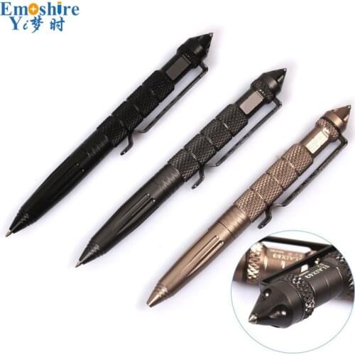 Aluminum Tungsten Steel Head Tactical Pen Defensive Outdoor Supplies Windows Glass Survival Defense Copper Ballpoint Pens P324