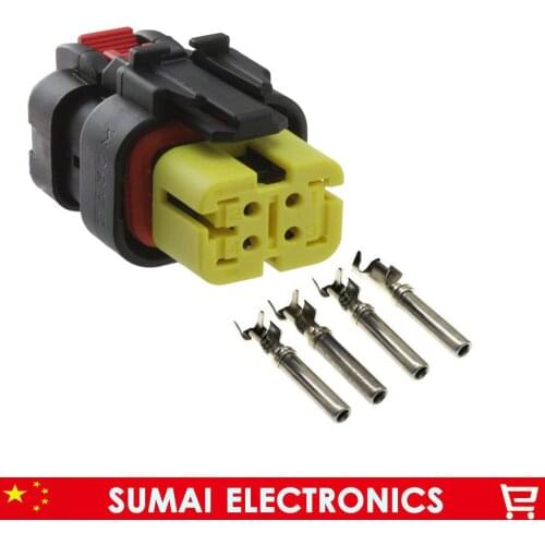 AMP/TE 4 Pin Auto 776524-3 sensor plug,Circuit repair pressure sensor plug for Excavator Carter E320D/C6 etc.Yellow