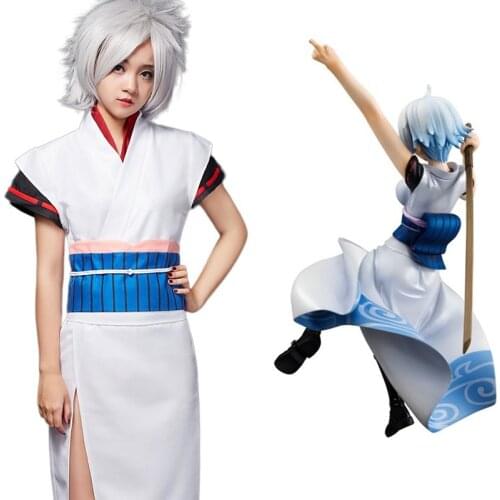 Anime GINTAMA Gintoki Sakata Cosplay Costume Kimono Halloween Cosplay Costume Outfit