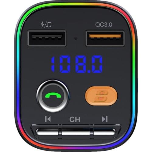 Car Bluetooth 5.0 FM Transmitter Wireless Handsfree Audio Receiver Auto MP3 Player 2.4A Dual USB Fast Charger Car Accessories