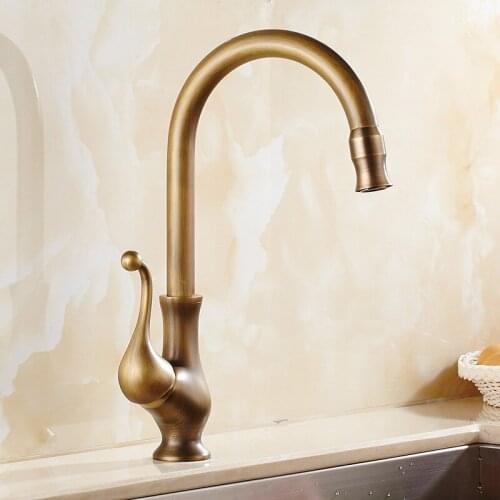 Free shipping Antique bronze finish kitchen faucets kitchen tap basin faucets single hand hot and cold wash basin tap