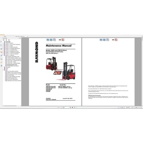 RAYMOND Forklift Technical Publication Library 2015