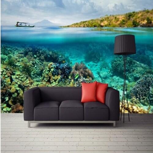 Beibehang Large custom wallpapers naked eye 3d space submarine sea creative background wall living room bedroom TV decoration
