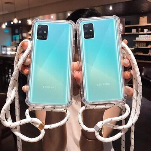 Strap Cord Chain Necklace Lanyard Case For Samsung Galaxy J5 J7 PRO J2 PRIME J530 J730 A8 A5 PLUS J4 J6 J8 2018 Shockproof Case