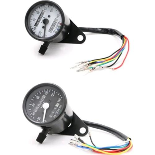 Black LED Backlight Odometer KMH Speedometer Gauge Motorcycle Dual Sport bike Cruiser Bobber Chopper Touring Dirt bike