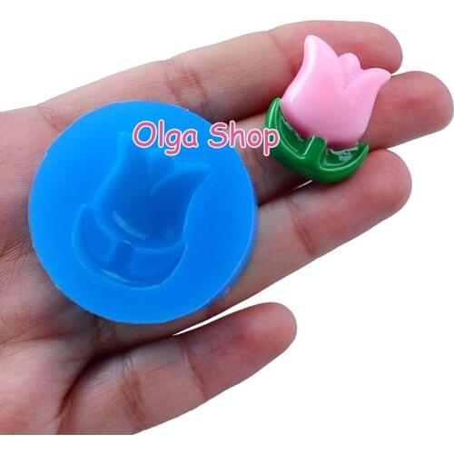 HYL202 25.4mm x 20.5mm Flower Silicone Mold Fondant Cake Decoration Candy Resin Clay Earrings Necklace Craft Soap Candle