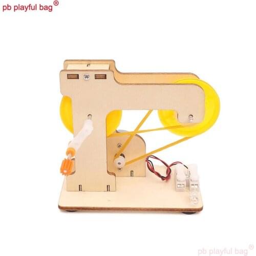 PB Playful Bag Childrens handmade toys Belt drive Hand generator Wooden assembly building blocks DIY Creative ornaments UG91