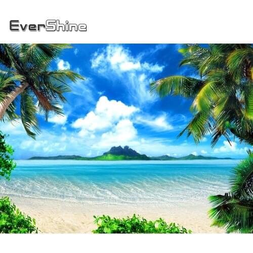 EverShine 5D DIY Diamond Embroidery Scenery Cross Stitch Diamond Painting With Square Rhinestones Diamond Mosaic Sea Landscape