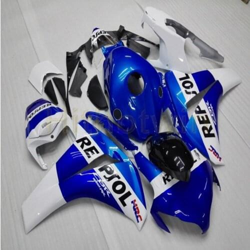 Custom motorcycle article for CBR1000RR 2008 2009 2010 2011 CBR 1000 RR Fairings+Botls+Injection mold blue white M2