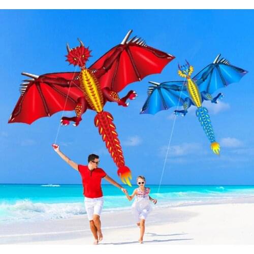 2021 New 1.6m Dragon Kite Vivid Easy Installation Plaid Cloth Attractive Animal Kite for Adults Children Light and Portable