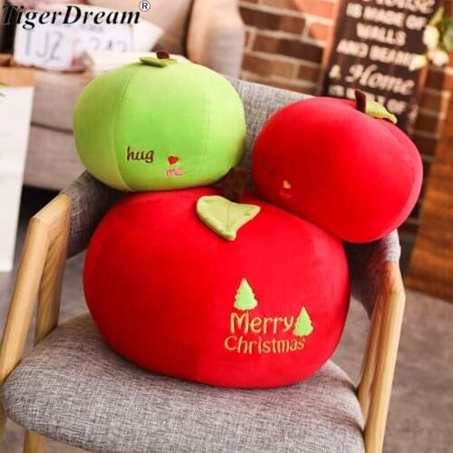 Creative Christmas Apple Toy Sleeping Pillows Soft PP Cotton Stuffed Fruit Cushions Childrens Room Decoration Toys 4 Size