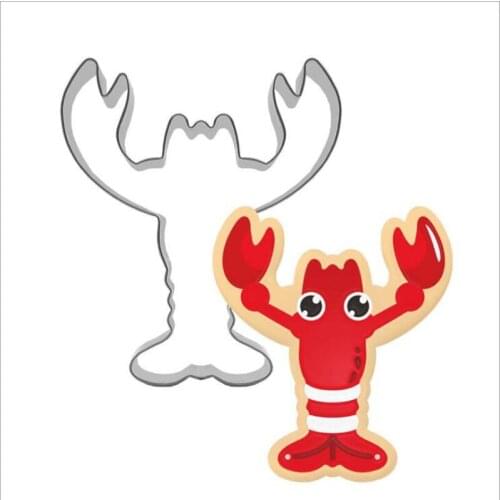 1pcs patisserie reposteria Lobster Moldes Metal Cookie Cutter Fondant Cake Decor Pastry Shop Cupcake Toppers Paste Biscuit Mould
