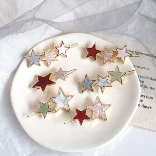 Fashion Women Acetate Round Star Alloy Hair Clip Headwear Hair Ornament Headband Hairpin Barrette Fashion Hair Accessories