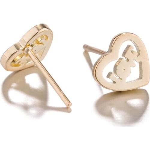 Fashion Stainless Steel Earrings Small Engagement Minimalism Heart-Shaped Love Earrings Black Earrings New Christmas Gifts