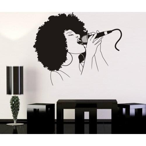 Music Sing Wall Sticker Microphone Rock Decor Kids Room Home Decoration Posters Vinyl Music Car Decal