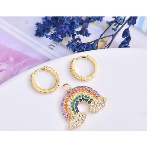 New Rainbow Big Brand Earrings Wedding Drop Earrings Gift for Women Fashion 2019 New Trendy Lucky Jewelry for Music Festival
