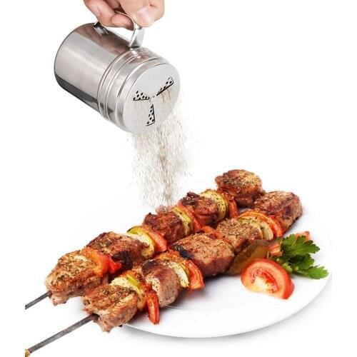 Stainless Steel Seasoning Bottle Rotatable Top Spice Shaker Condiment Jar Pepper Salt Storage Box Kitchen Accessories M/L