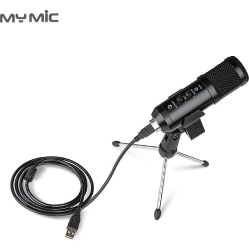 MY MIC NX4 Professional USB Condenser Microphone Studio Recording with Echo Headphone Monitor for Podcasting Computer Gaming