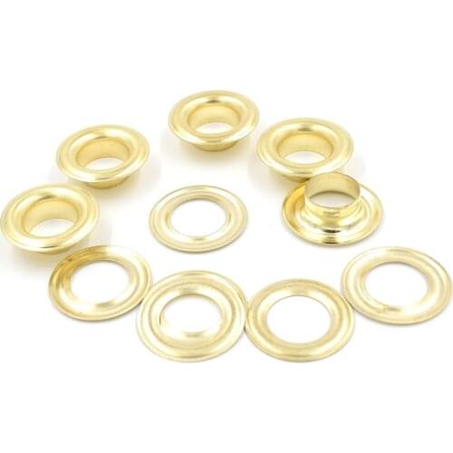 50sets/lotHigh-strength materia Gold color Eyelets Rivets Metal Eyelets tool Buttons Tablecloth hole Shower curtain hole Buttons