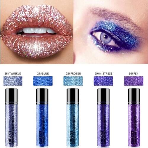 QIBEST 30 colors Glitter Eye Shadow Cosmetic Makeup Diamond Shining Eyeshadows Professional Makeup Comestic Single Eye Shadow