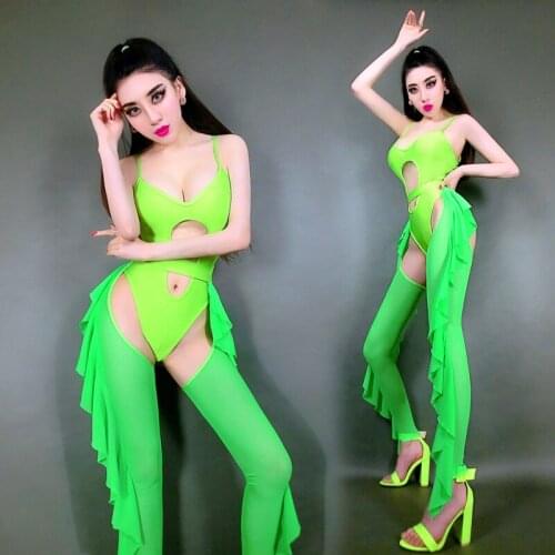 Ropa Festival Musica Women Rave Clothes Nightclub Jumpsuit Body Suit Sexy Female Singers Stage Clothes GoGo Dancers Costume 3132