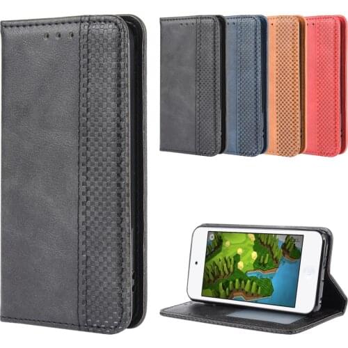 Luxury Retro Slim Leather Flip Cover for Apple iPod Touch 5 6 7 Wallet Card Stand Magnetic Book Cover for iPod Touch 7 6 5 Cases
