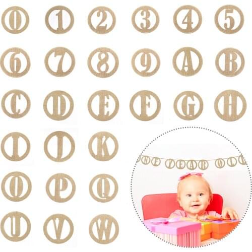 Happy Birthday Jute Burlap Banner Round Bunting DIY Number Letter Flag for Rustic Wedding Festival Event Party Decoration