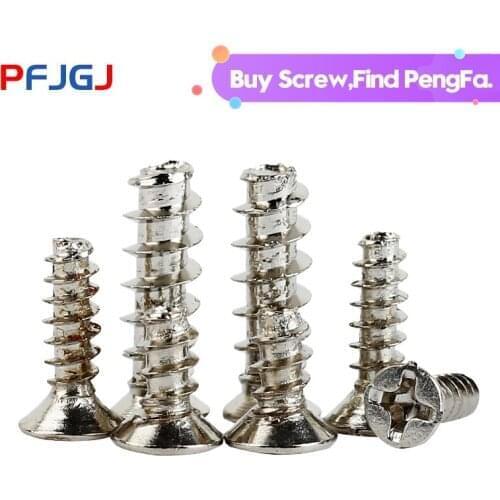 Peng Fa KB nickel plated countersunk head flat tail self tapping screw flat head electronic screw M1.2M1.4M1.7M2.0M2.3