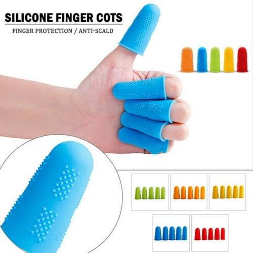 Silicone Finger Guard Kitchen Finger Protector Elastic Heat Resistant Non-slip Sleeve Scald-proof Anti-Burn Cot Cooking Tools