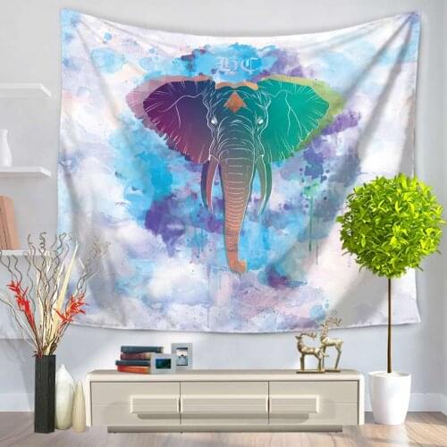 Thai style Painted elephant tapestry wall blanket background cloth beach towel Personality art home decoration